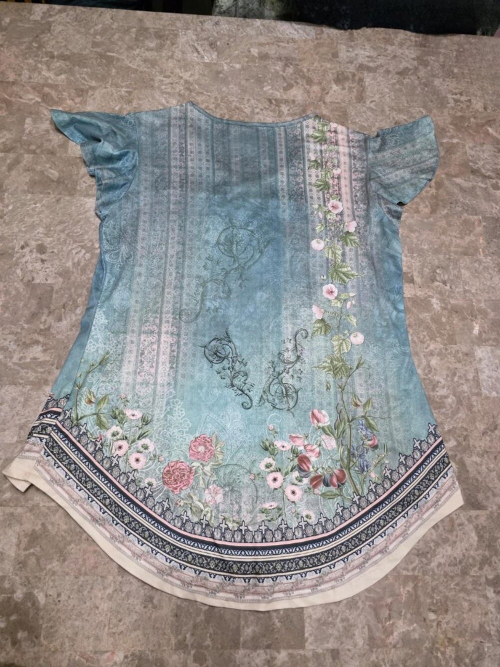 Womens Ruffle Sleeve Tunic Top, Size Large, - Picture 9 of 9